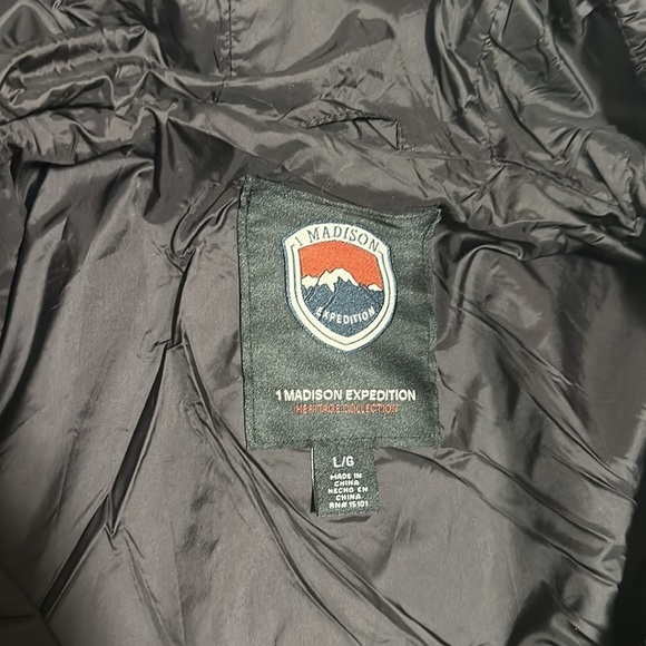 1 Madison Expedition Women's Jacket Size L Black Fuzzy Zipped Hoodie Insulated - Picture 9 of 14